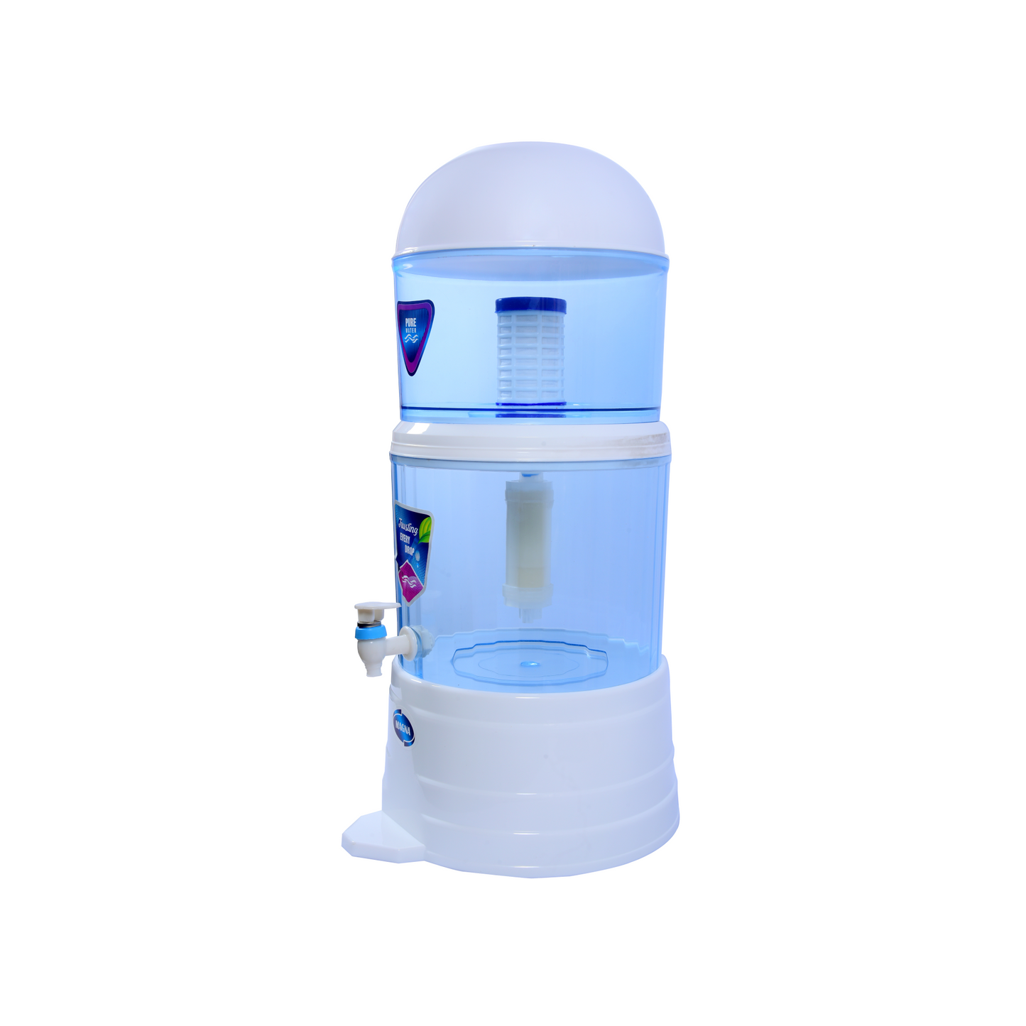 RiverSoft PS-SUF-16 PureStream Gravity Water Purifier | UF Technology Based | Non-Electric and Chemical Free | Counter Top (Transparent, 16L, ABS, Pack of 1)