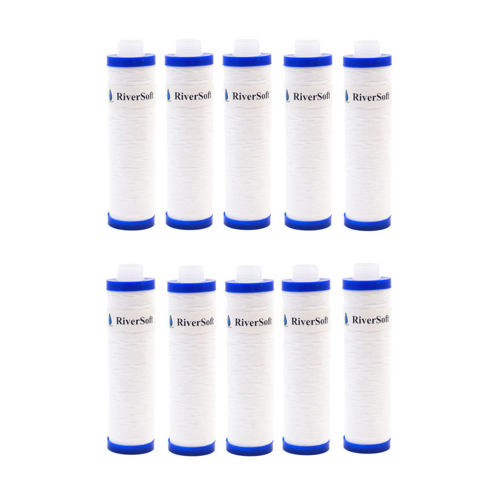 RiverSoft MLT 10-10 RO prefilter MLT spun cartridge (10 pieces, white, 9 inch, Polypropylene yarn wound)
