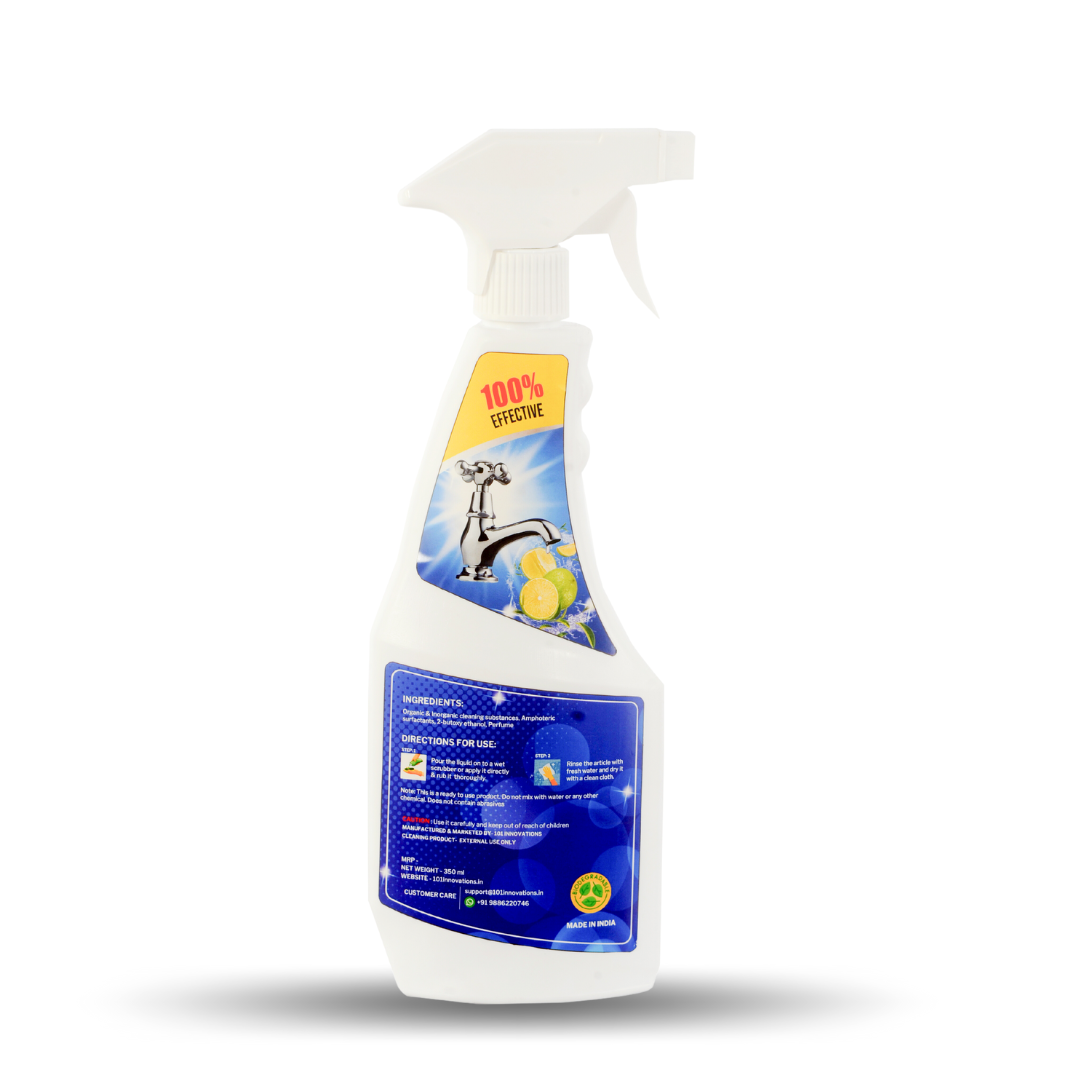 Sparkle Hardwater Scale Remover Liquid Spray for Faucets  | Glass widows | Tiles | Showers | Bathroom Fixtures (350ML)