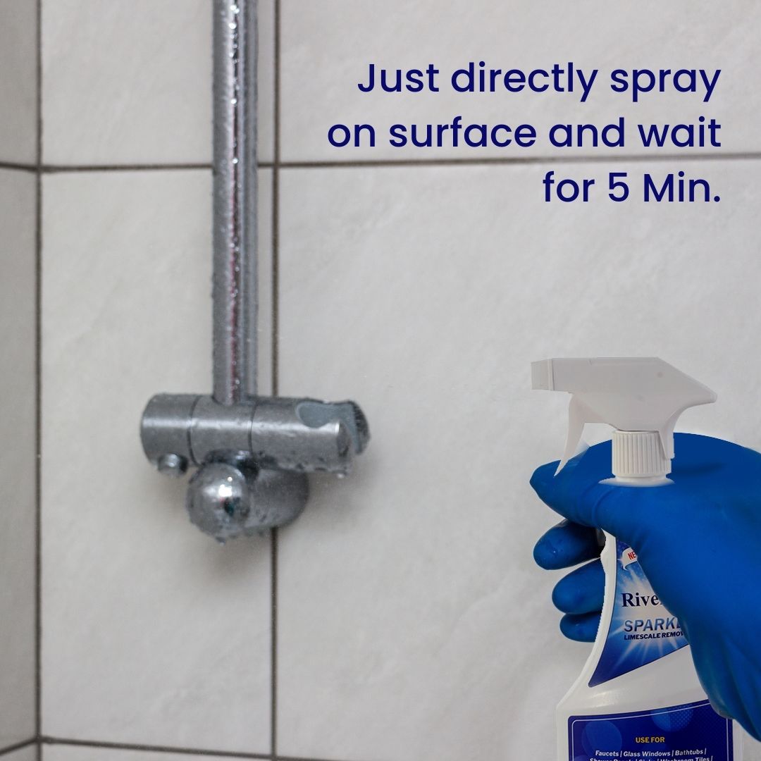 Sparkle Hardwater Scale Remover Liquid Spray for Faucets  | Glass widows | Tiles | Showers | Bathroom Fixtures (350ML)