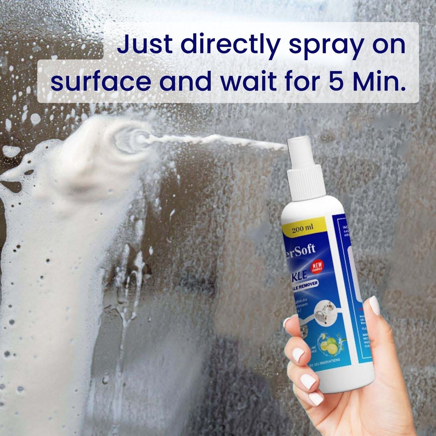 Sparkle Hardwater Scale Remover Liquid Spray for Faucets  | Glass widows | Tiles | Showers | Bathroom Fixtures (200ML)