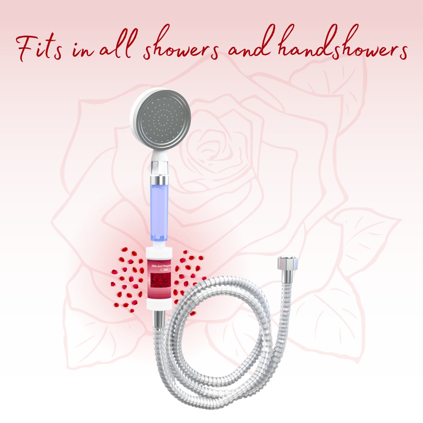 Fragrance Shower filter for hard water and chlorine with Skin and Fragrance filter | Rose Fragrance | Removes odor