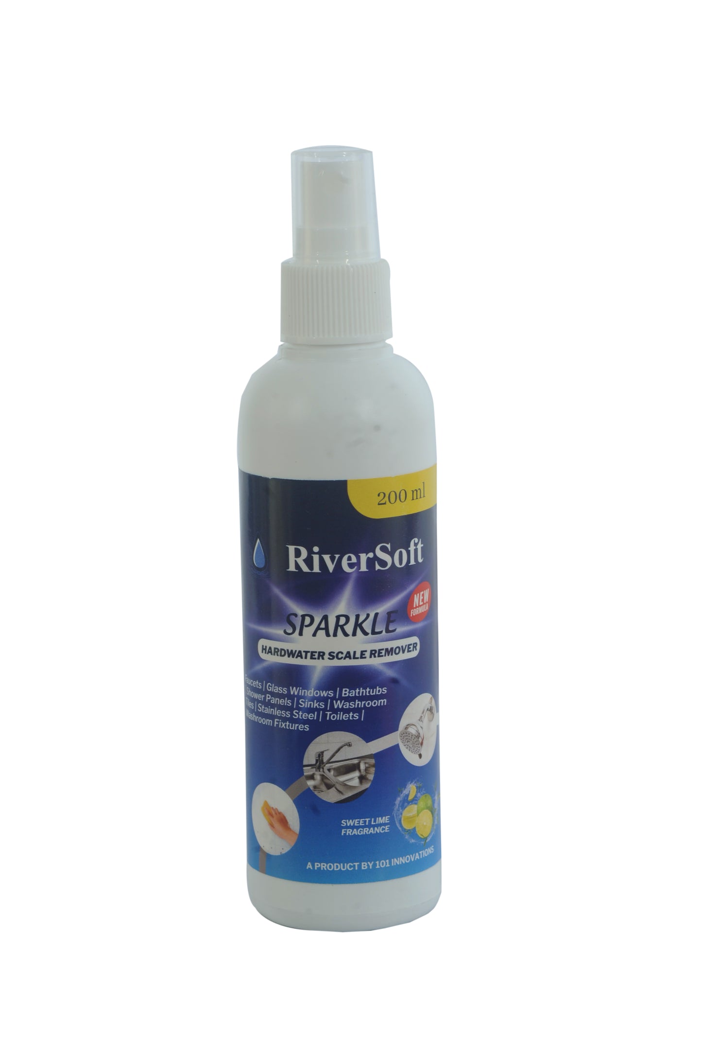 Sparkle Hardwater Scale Remover Liquid Spray for Faucets  | Glass widows | Tiles | Showers | Bathroom Fixtures (200ML)