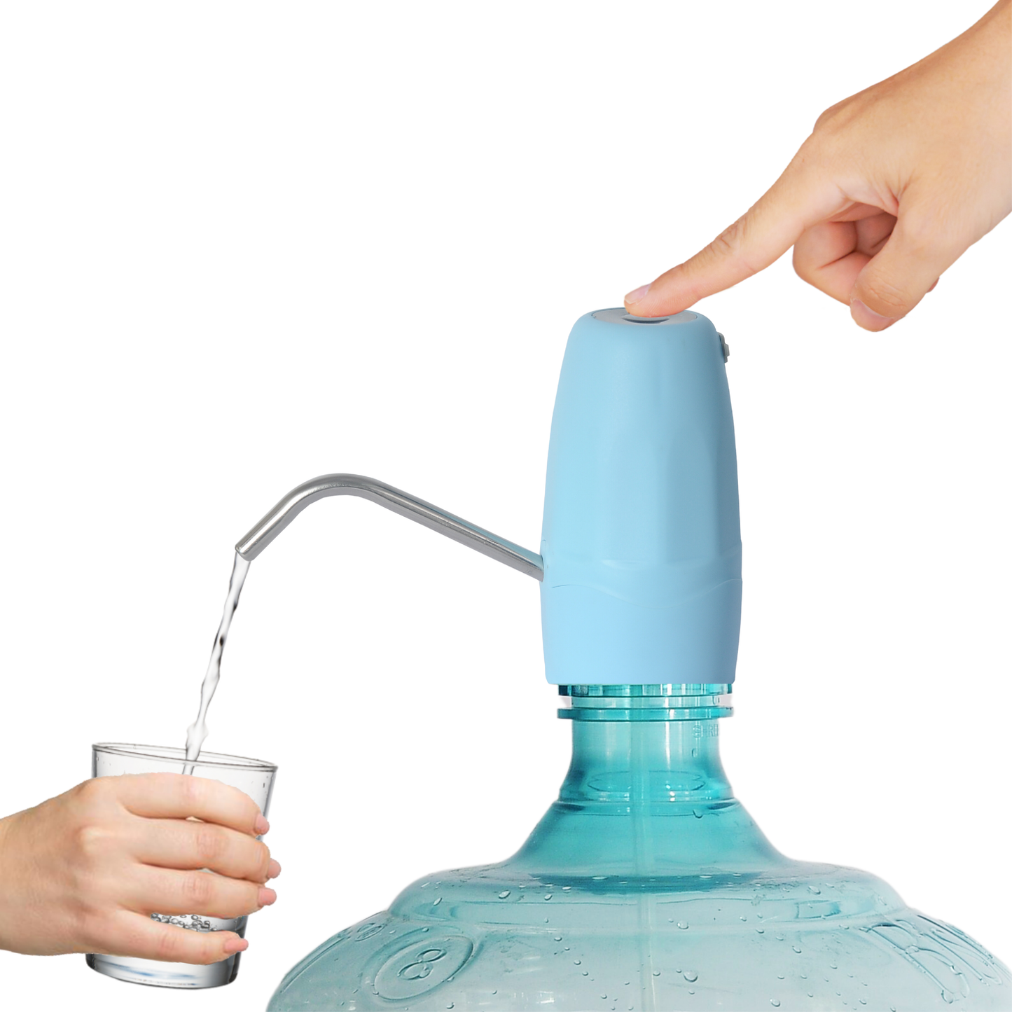 AWD-Pro-B-1 Automatic Water Dispenser Pump for 20 Litre Water Bottle Can with Portable USB Charging Cable | Blue