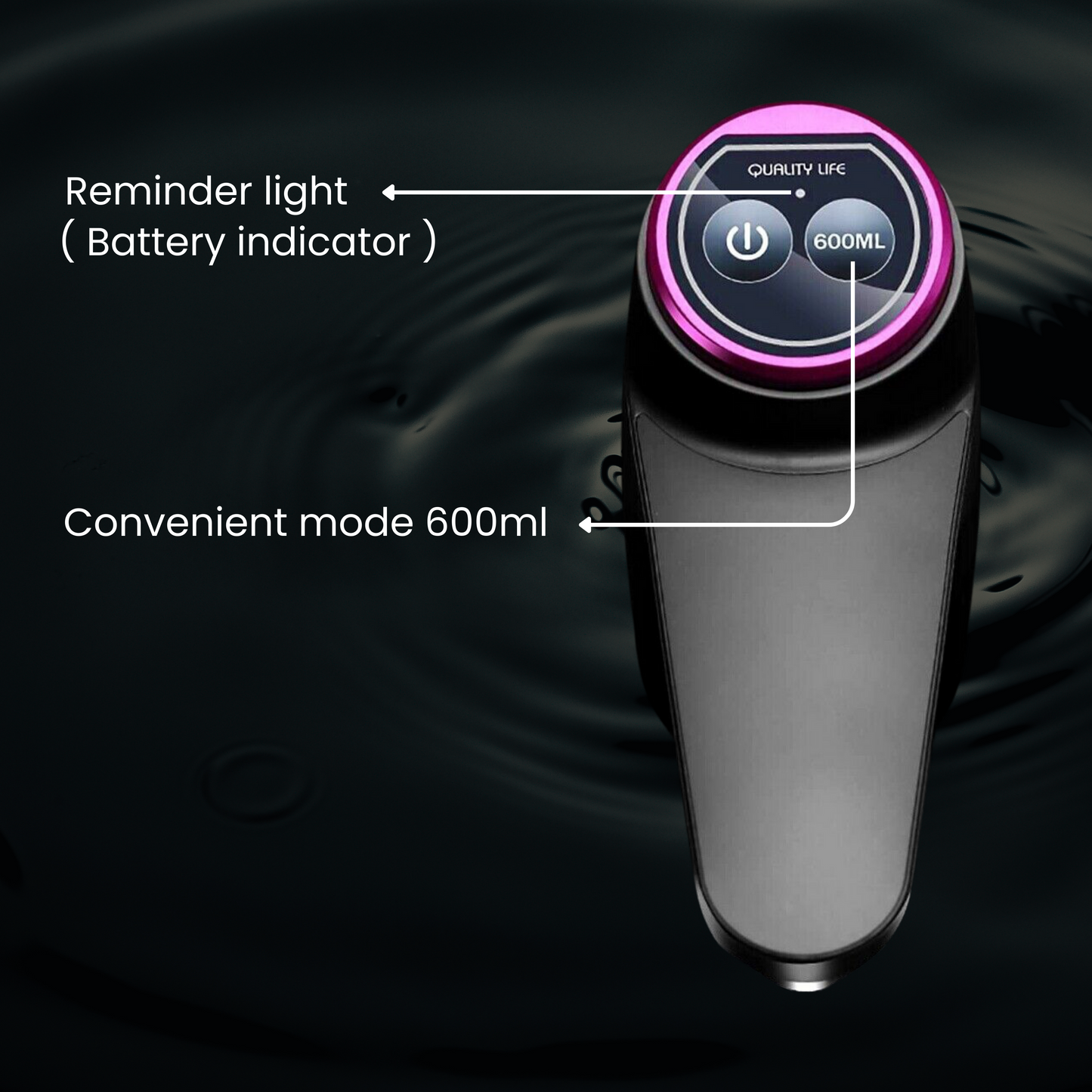 AWD-BL Automatic Water Dispenser Pump for 20 Litre Water Bottle Can with Portable USB Charging Cable | Black