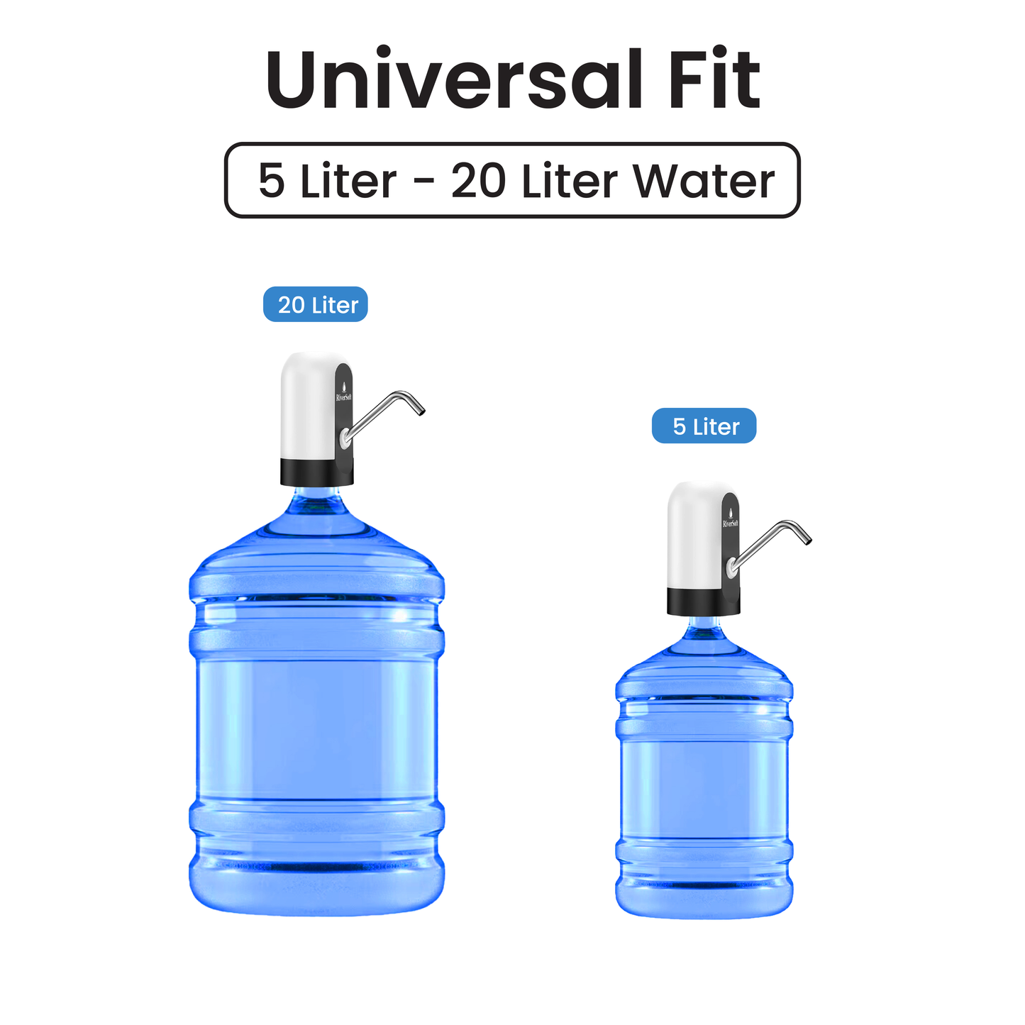 AWD-BW Automatic Water Dispenser Pump for 20 Litre Water Bottle Can with Portable C type Charging cable | white