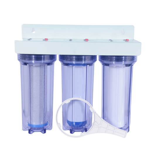 RO-Pure Inline/Under-Sink Water Filter 3 Stages PP Spun Cartridge, CTO Cartridge & GAC Cartridge