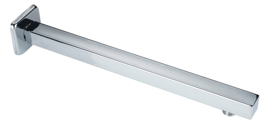RiverSoft Rainshower shower arm with flange (15 inch, Chrome, Brass, Pack of 1)