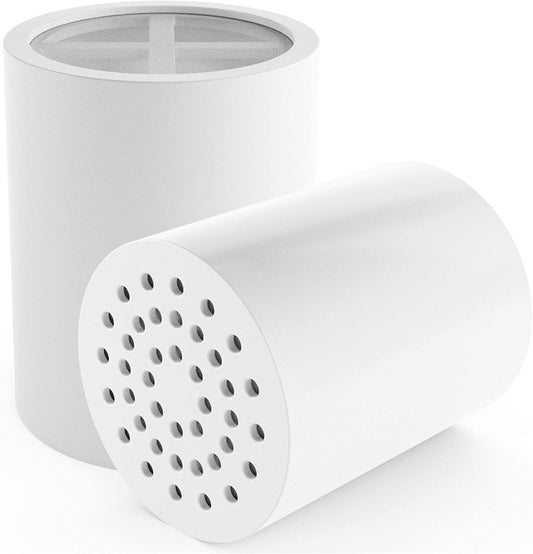 RIVERSOFT SFC-10 Advanced Shower Filter and tap Filter Cartridge with 10 Stage for Hard Water, Cartridge only (White, PP, Pack of 2)