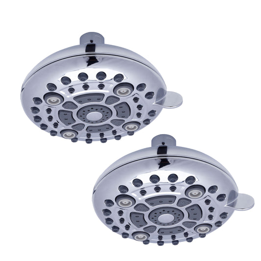 SAMANEA MS-5D135-2 Overhead Shower With ABS 5 Inch 6 Function Spray Settings Without Arm (ABS, Chrome, Pack of 2)