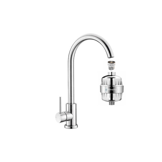 RiverSoft Tap Aerator Adaptor for Shower and tap filter Female 22 MM (Chrome)