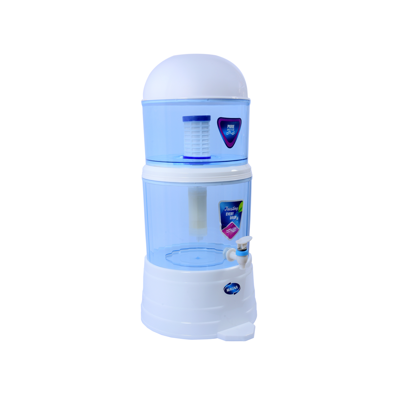 RiverSoft PS-SUF-16 PureStream Gravity Water Purifier | UF Technology Based | Non-Electric and Chemical Free | Counter Top (Transparent, 16L, ABS, Pack of 1)