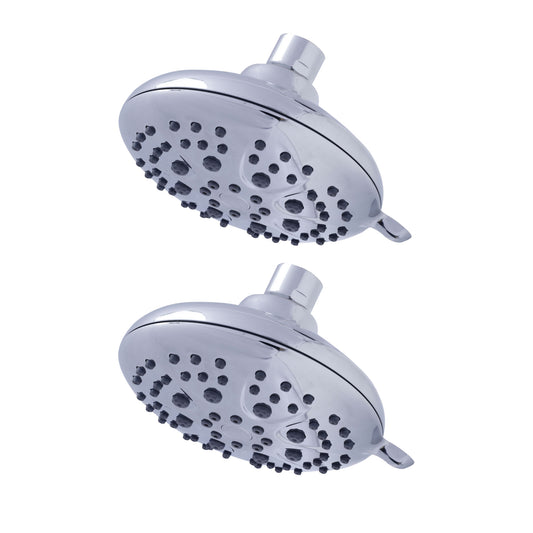 SAMANEA MS-5F125-2 Overhead Shower With ABS 6 Function Spray Settings Without Arm (ABS, Chrome, Pack of 2)