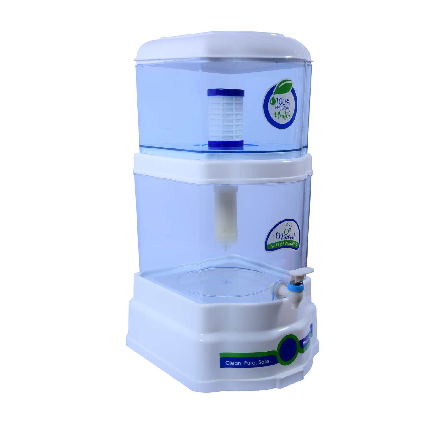 RiverSoft PS-SUF-20-1 PureStream Gravity Water Purifier | UF Technology Based | Non-Electric and Chemical Free | Counter Top (Transparent, 20L, ABS, Pack of 1)