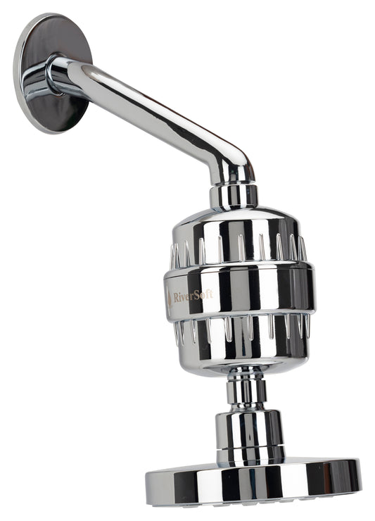 RiverSoft Mist-Shower Set MS01SF15, Mist shower with shower arm 6 inch and SF-15 Pro Shower filter for hard water with 15 stage (ABS, Chrome).