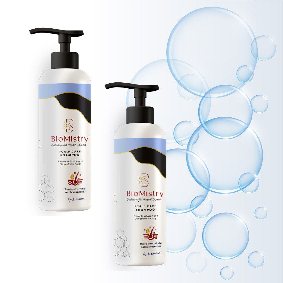 BioMistry Scalp Care Shampoo | with Triglyphix Sense and Baobab seed extract | Complete scalp care, reduces irritation in scalp| Stops hard water damage to scalp - 200ml (Pack of 2)