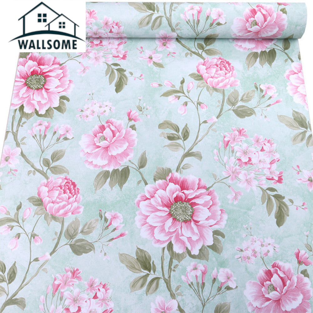 Wallsome HB-1000 Hibiscus Bloom Self Adhesive Wallpaper for Living Room | Kitchen | Bedroom (45 x 1000 cm)
