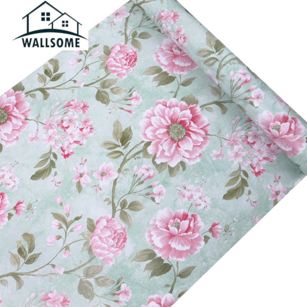 Wallsome HB-1000 Hibiscus Bloom Self Adhesive Wallpaper for Living Room | Kitchen | Bedroom (45 x 1000 cm)