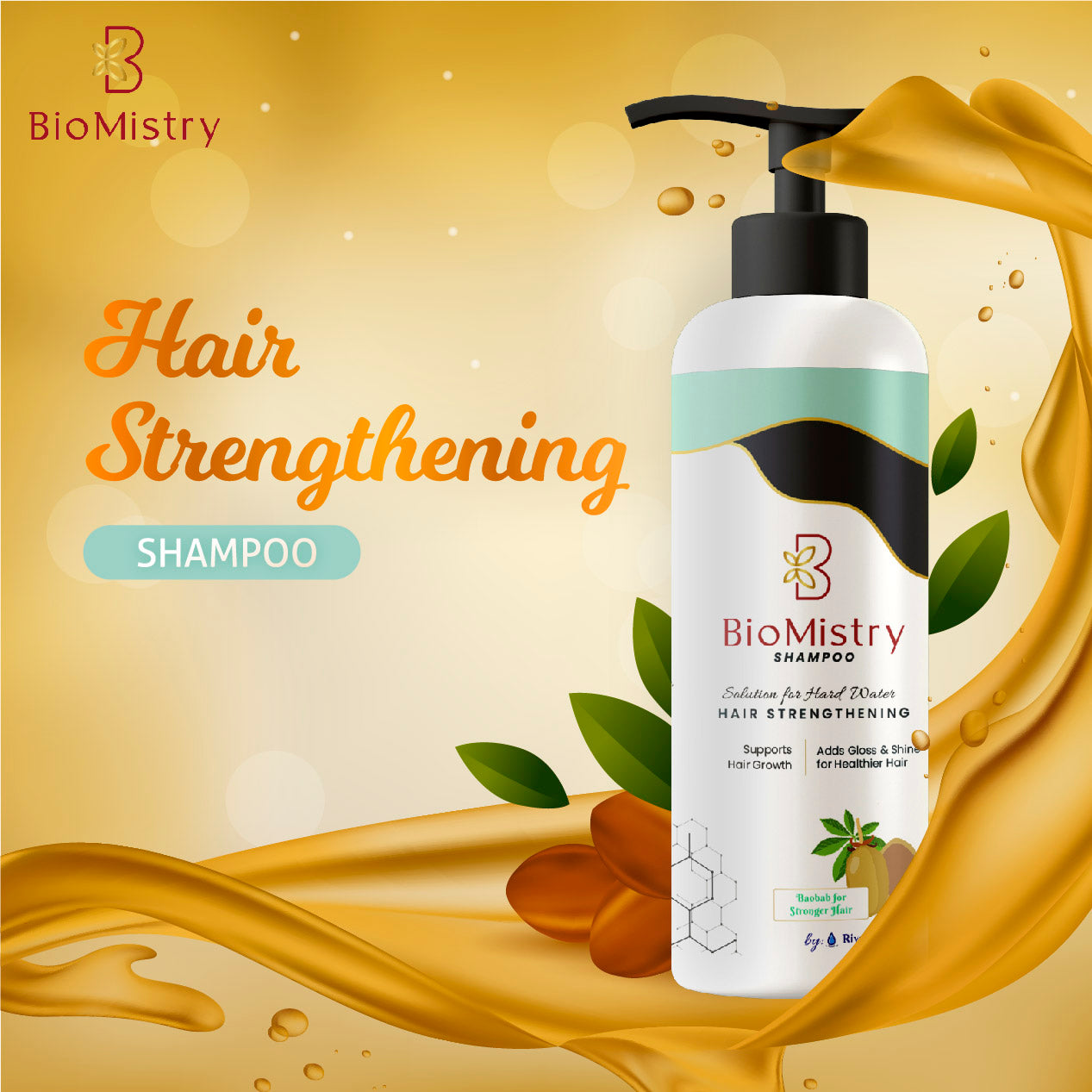 Hair Strengthening Shampoo | designed for hard water | Free from Paraben and sulphate | with Amaranth and Baobab seed extract | 200ml