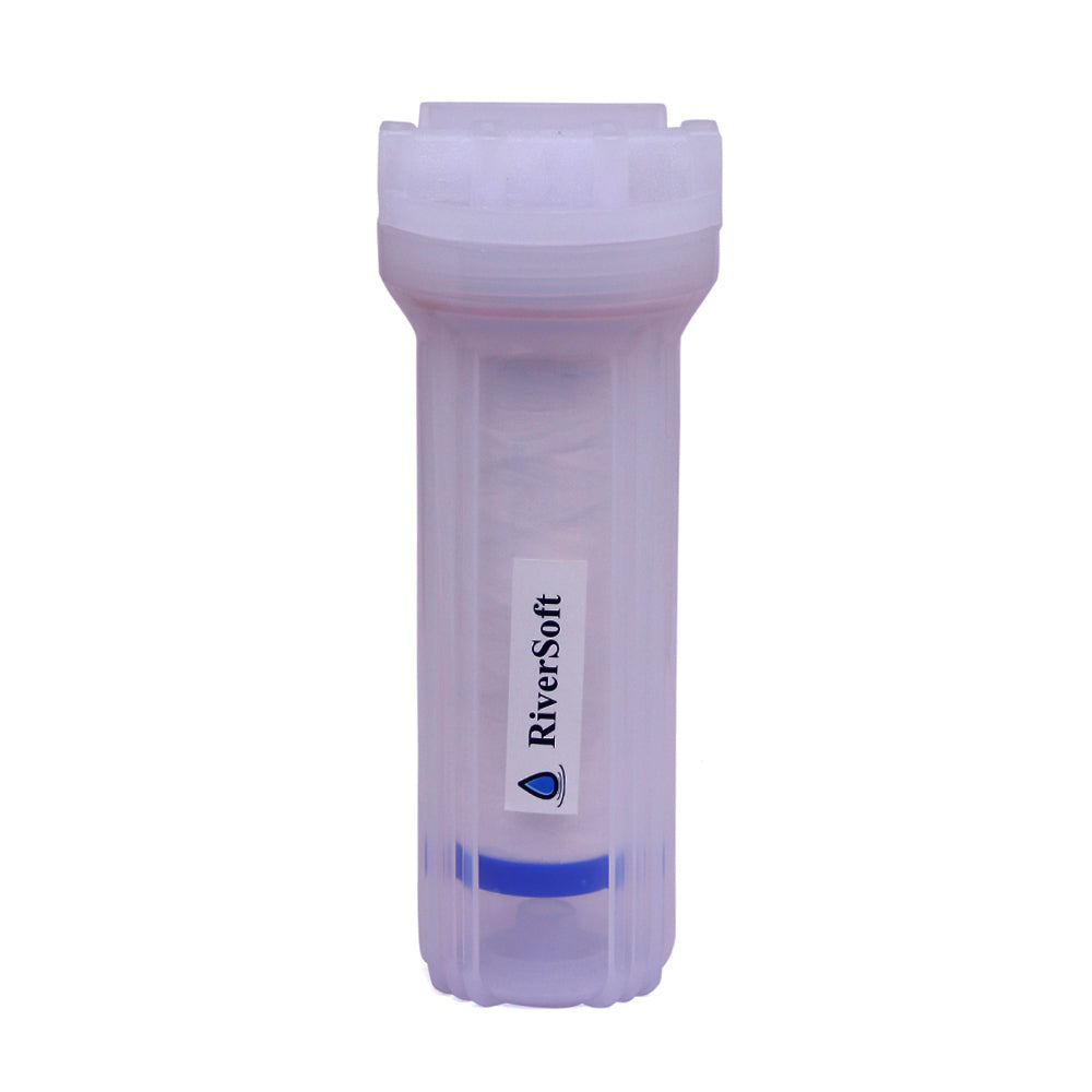 RiverSoft PreRO-6-STR RO prefilter semi-transparent housing kit with inbuilt mounting clamp | Compatible with KENT RO Water Purifier (1/4 inch / 6 mm connection, Semi-transparent, PP)
