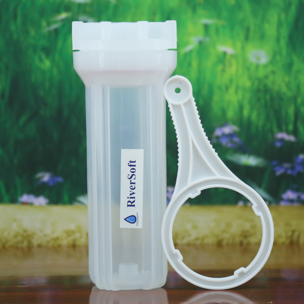 PreRO-IN-STR Prefilter semi-transparent housing with inbuilt mounting clamp | Housing only