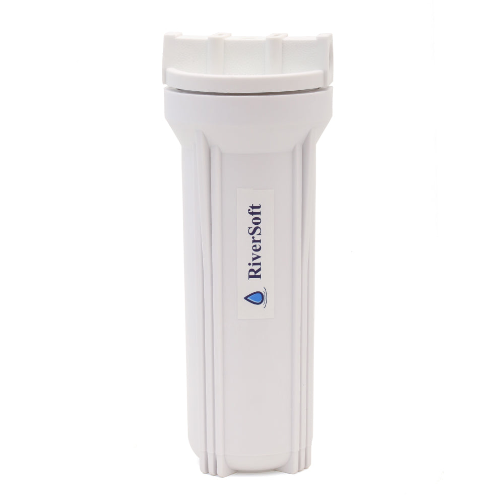 RiverSoft PreRO-10 RO prefilter housing assembly | Compatible with KENT RO Water Purifier (3/8 inch / 10mm connection, White, PP)