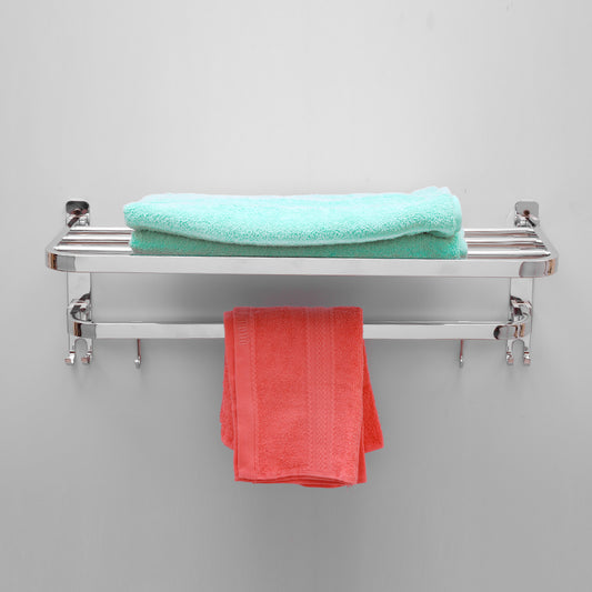TR-D24 Luxury Stainless Steel Dual Folding Towel Rack for Bathroom (24 inch)