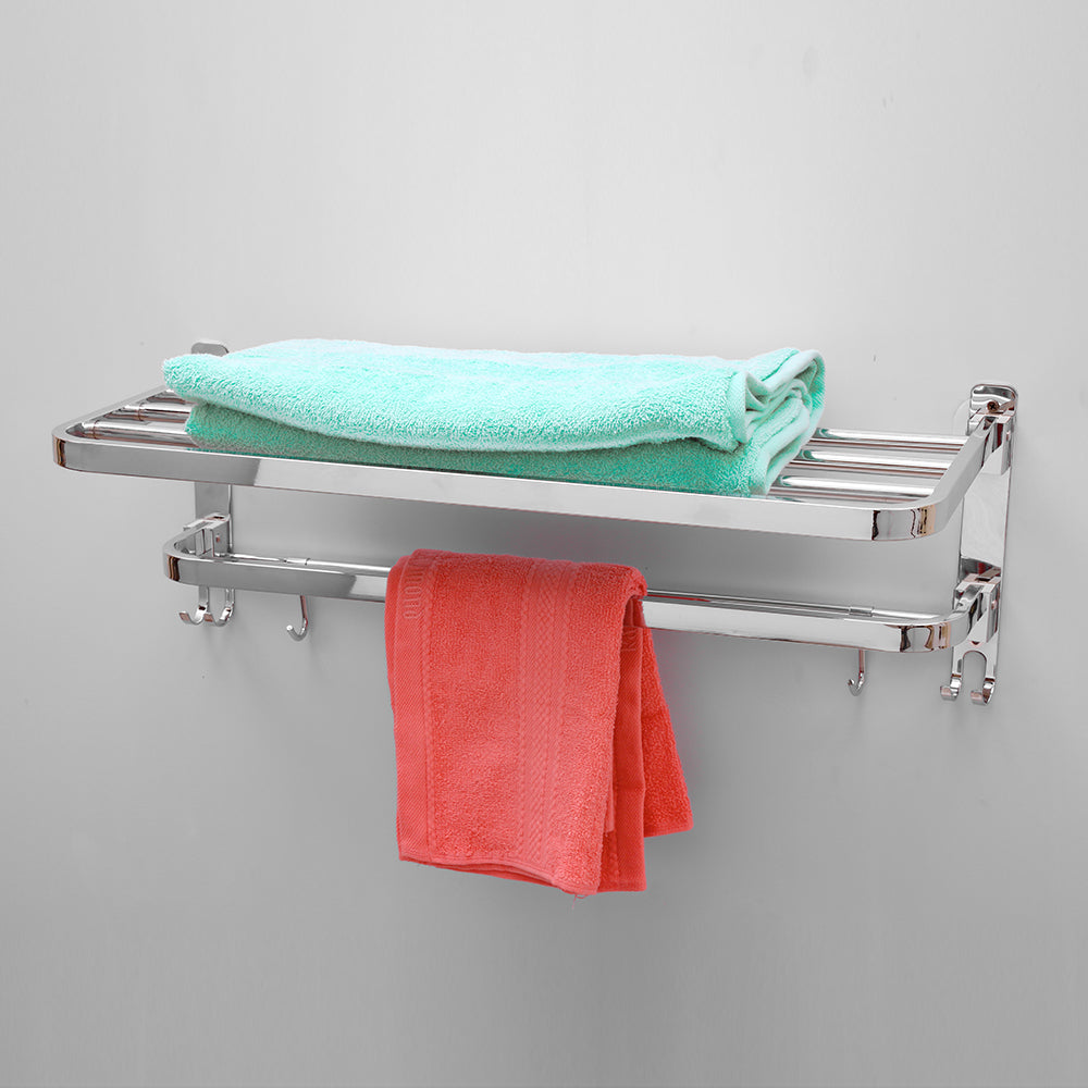 TR-D24 Luxury Stainless Steel Dual Folding Towel Rack for Bathroom (24 inch)