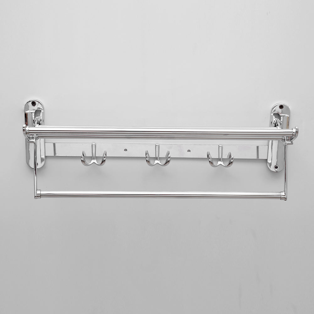 TR-F18 Stainless Steel Folding Towel Rack |Towel Stand | Hanger | Bathroom Accessories for Bathroom (18 inch)