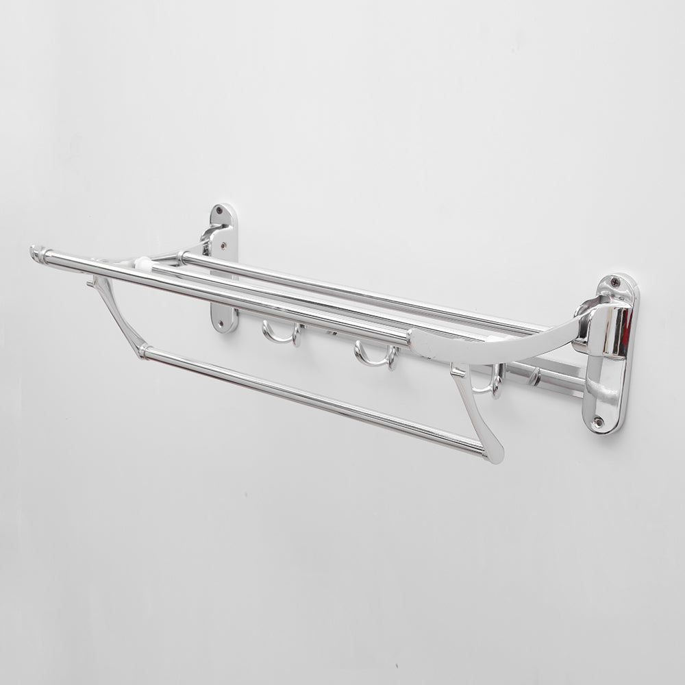 TR-F18 Stainless Steel Folding Towel Rack |Towel Stand | Hanger | Bathroom Accessories for Bathroom (18 inch)