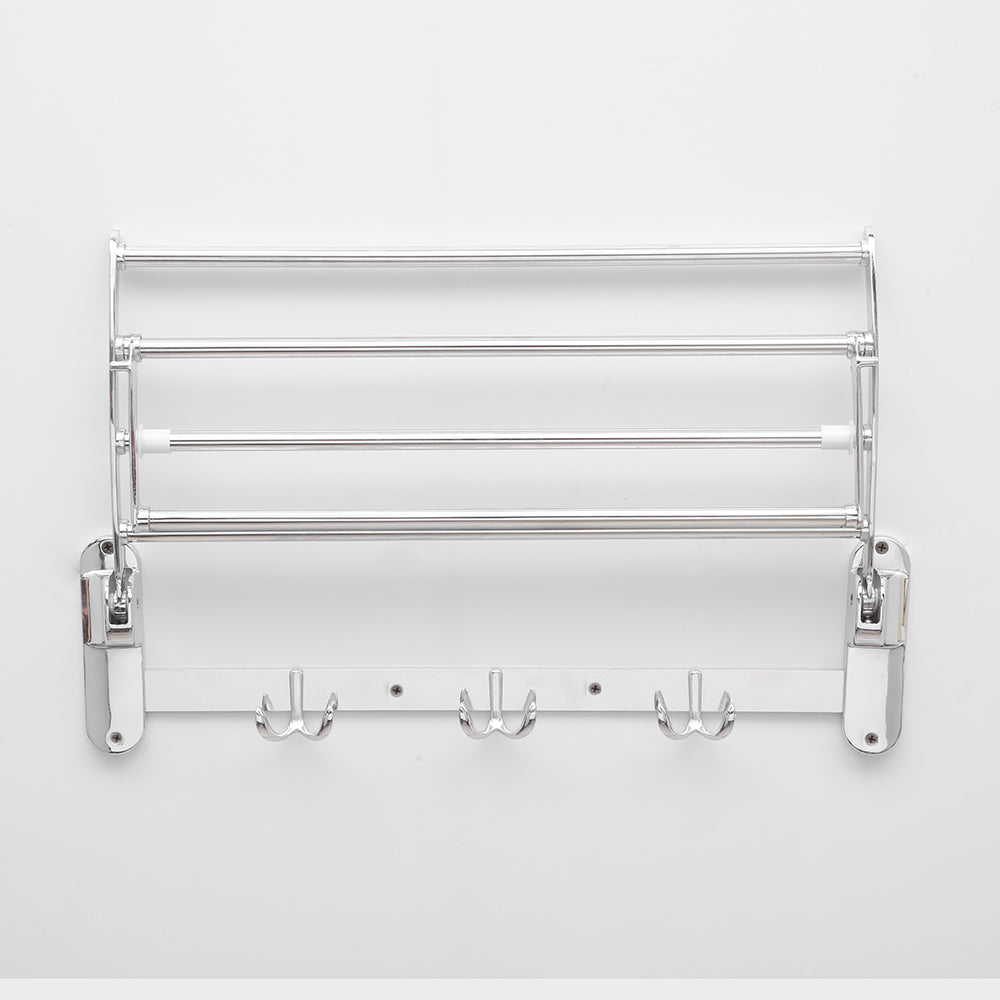 TR-F18 Stainless Steel Folding Towel Rack |Towel Stand | Hanger | Bathroom Accessories for Bathroom (18 inch)