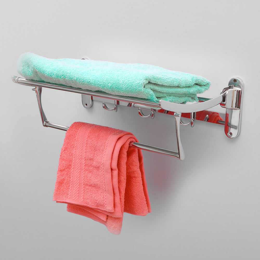 TR-F18 Stainless Steel Folding Towel Rack |Towel Stand | Hanger | Bathroom Accessories for Bathroom (18 inch)