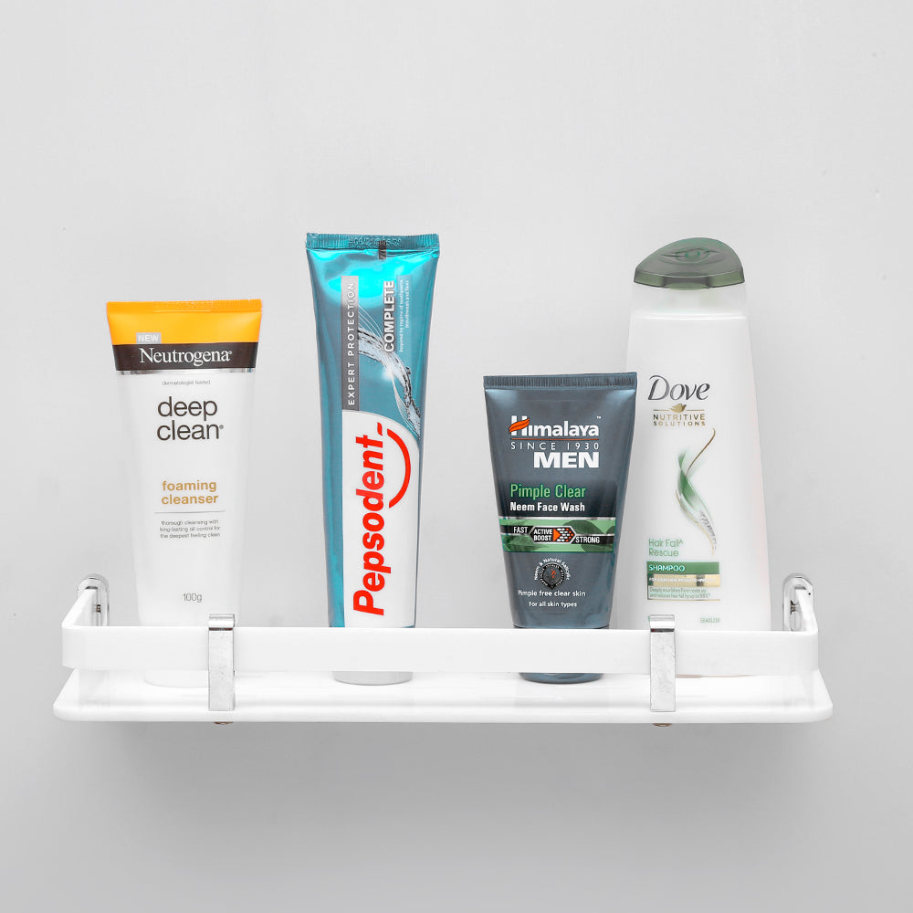 SAMANEA AC-SH-12 Multipurpose Acrylic Bathroom Shelf(12x5 inch, Acrylic, White)