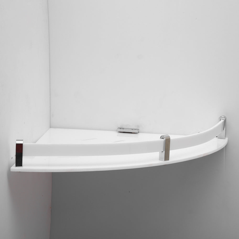 SAMANEA AC-CSH-12 Acrylic Multipurpose Corner Wall Shelf for Bathroom(12x12 inch, Acrylic, White)