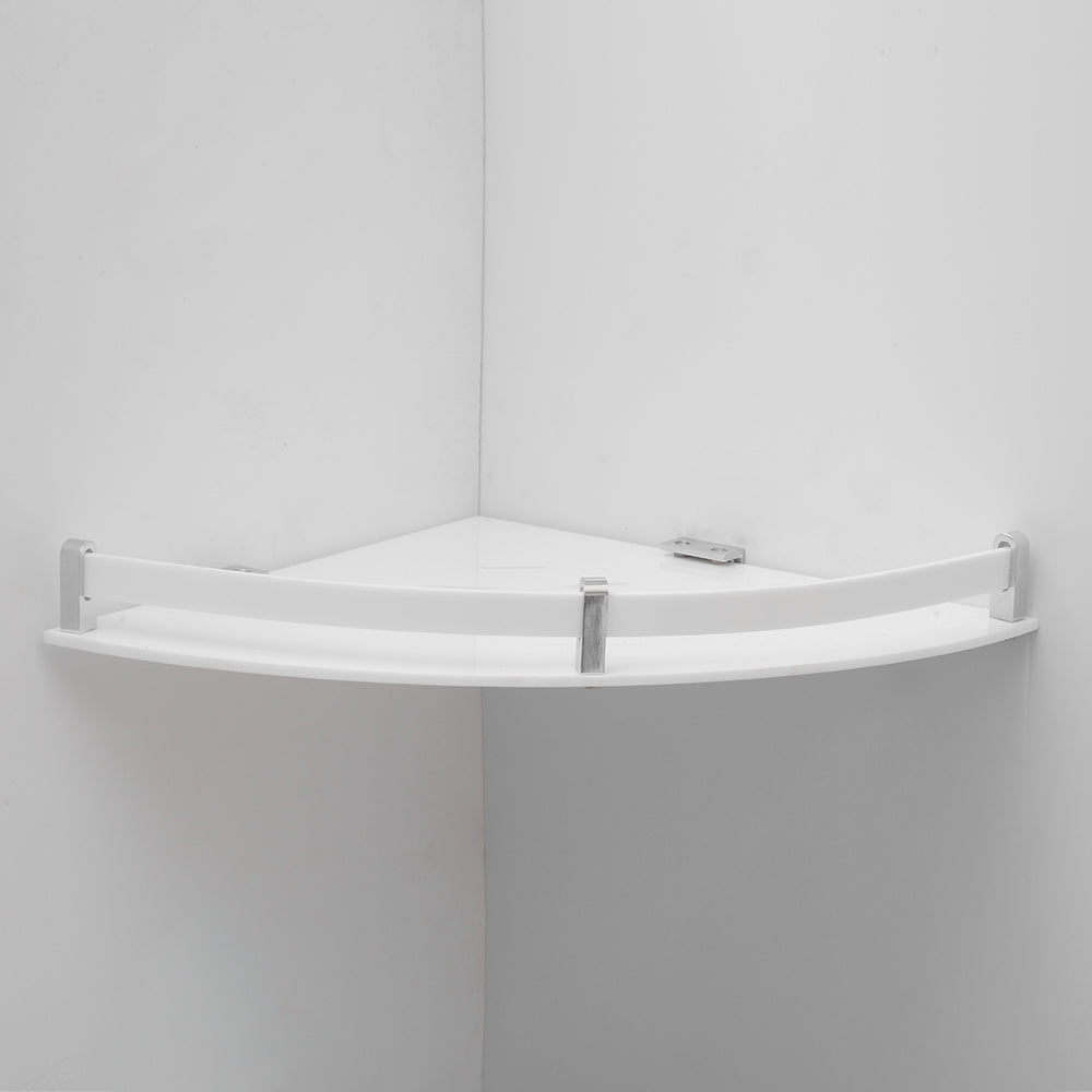 SAMANEA AC-CSH-12 Acrylic Multipurpose Corner Wall Shelf for Bathroom(12x12 inch, Acrylic, White)