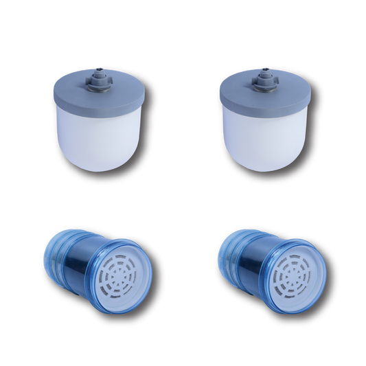 RiverSoft PS-CDM-C-2 Pure Stream Ceramic Dome and Mineral Balls Replacement Cartridge For Mineral Gravity Water Purifiers | Non-Electric and Chemical Free | Counter Top (Pack of 2, White)