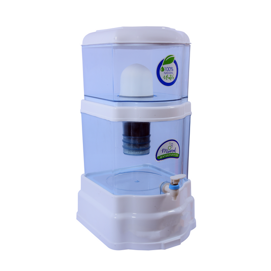 RiverSoft PS-MWP-18 Pure Stream Mineral Water Pot 5 Stages | Ceramic and Mineral Balls | Non-Electric and Chemical Free | Counter Top (Transparent, 18L, ABS, Pack of 1)