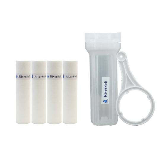 PreRO-10-STR Prefilter semi transparent housing | With Spun cartridge | Fits in all purifiers | All accesories included