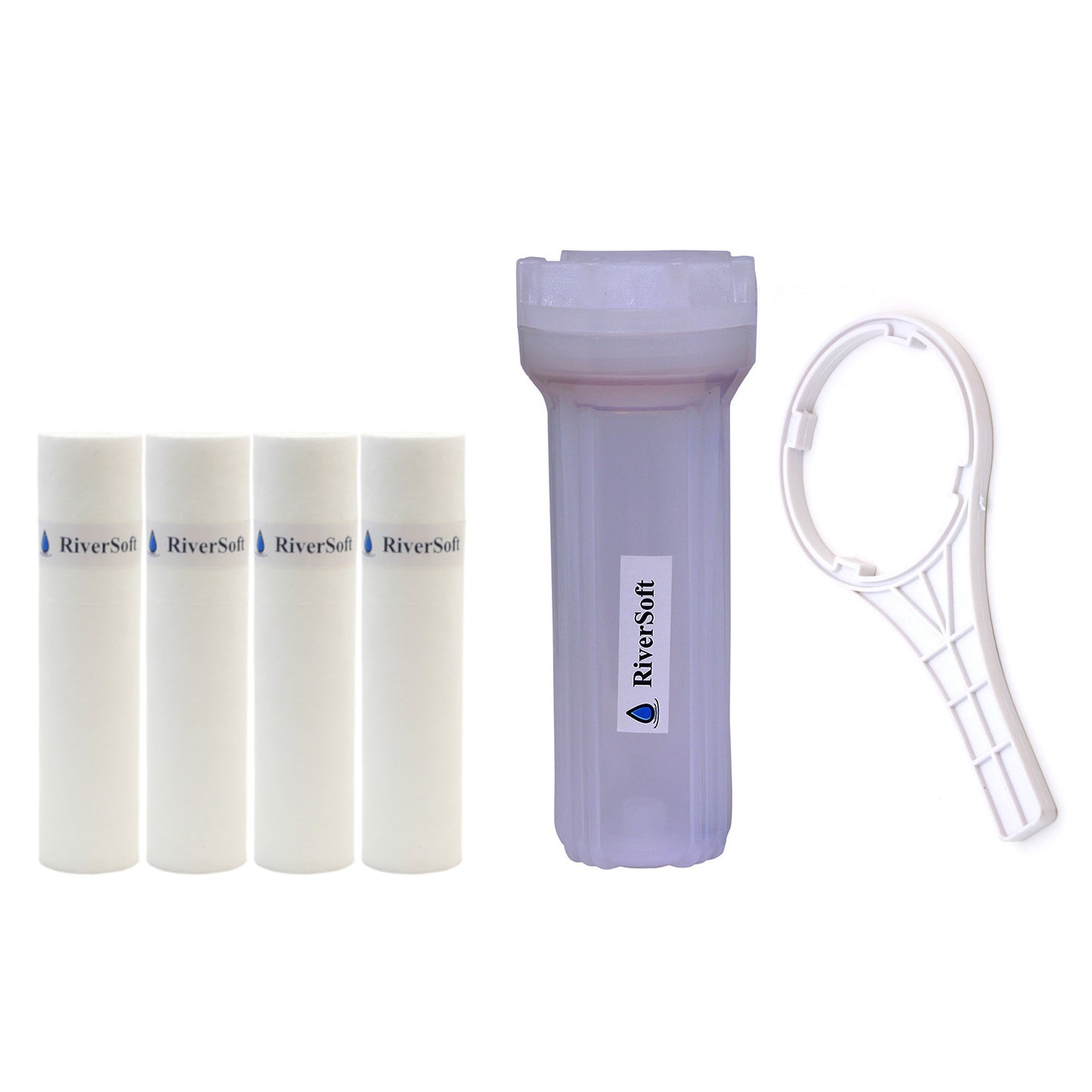 PreRO-10-STR Prefilter semi transparent housing | With Spun cartridge | Fits in all purifiers | All accesories included