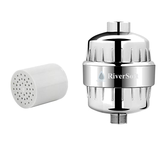 Shower and tap filter with additional cartridge for hard water & chlorine | Water softener