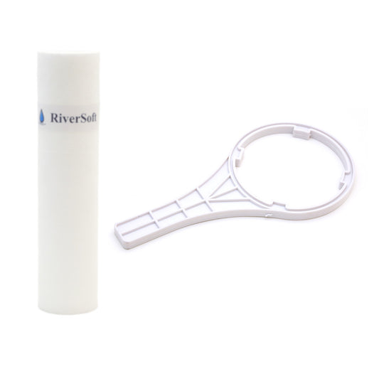 RiverSoft SP-10-W RO prefilter spun cartridge with wrench key (PP, white, 10 inch)
