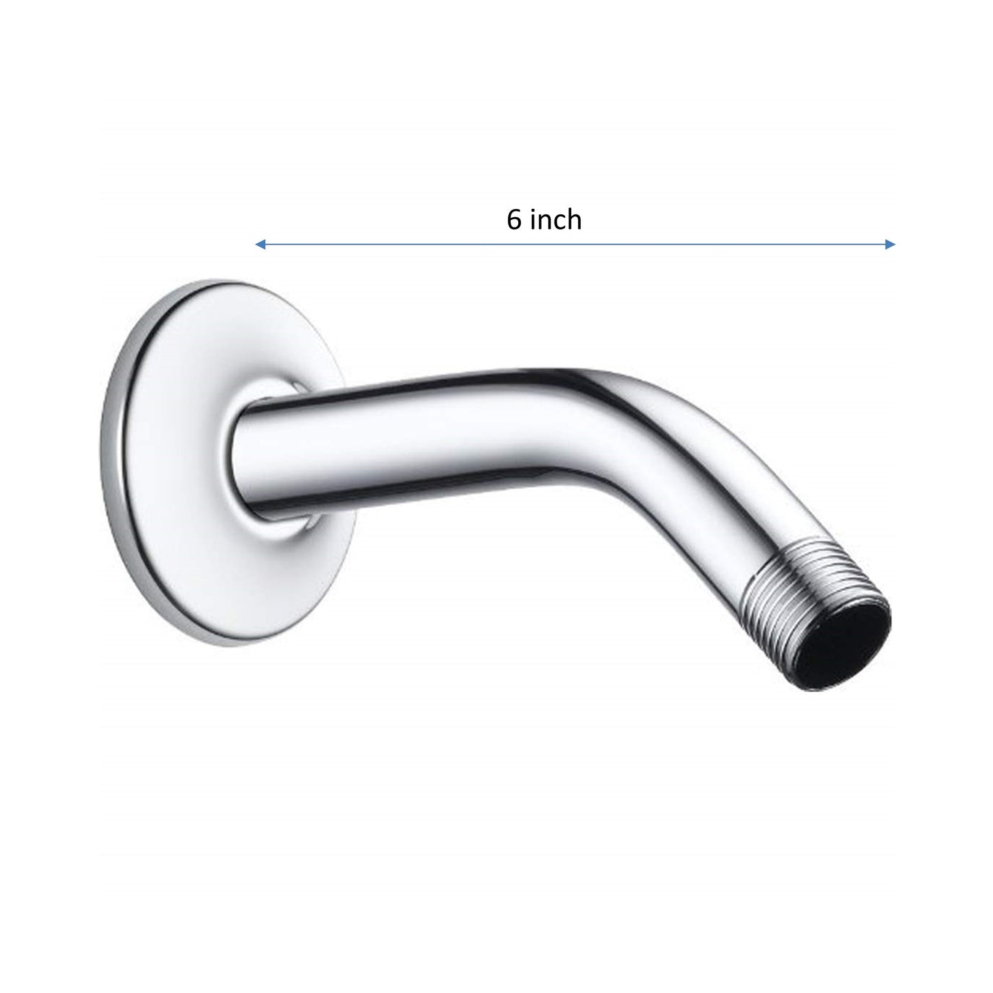 SA-001 Shower arm with flange | Brass, 6 inch