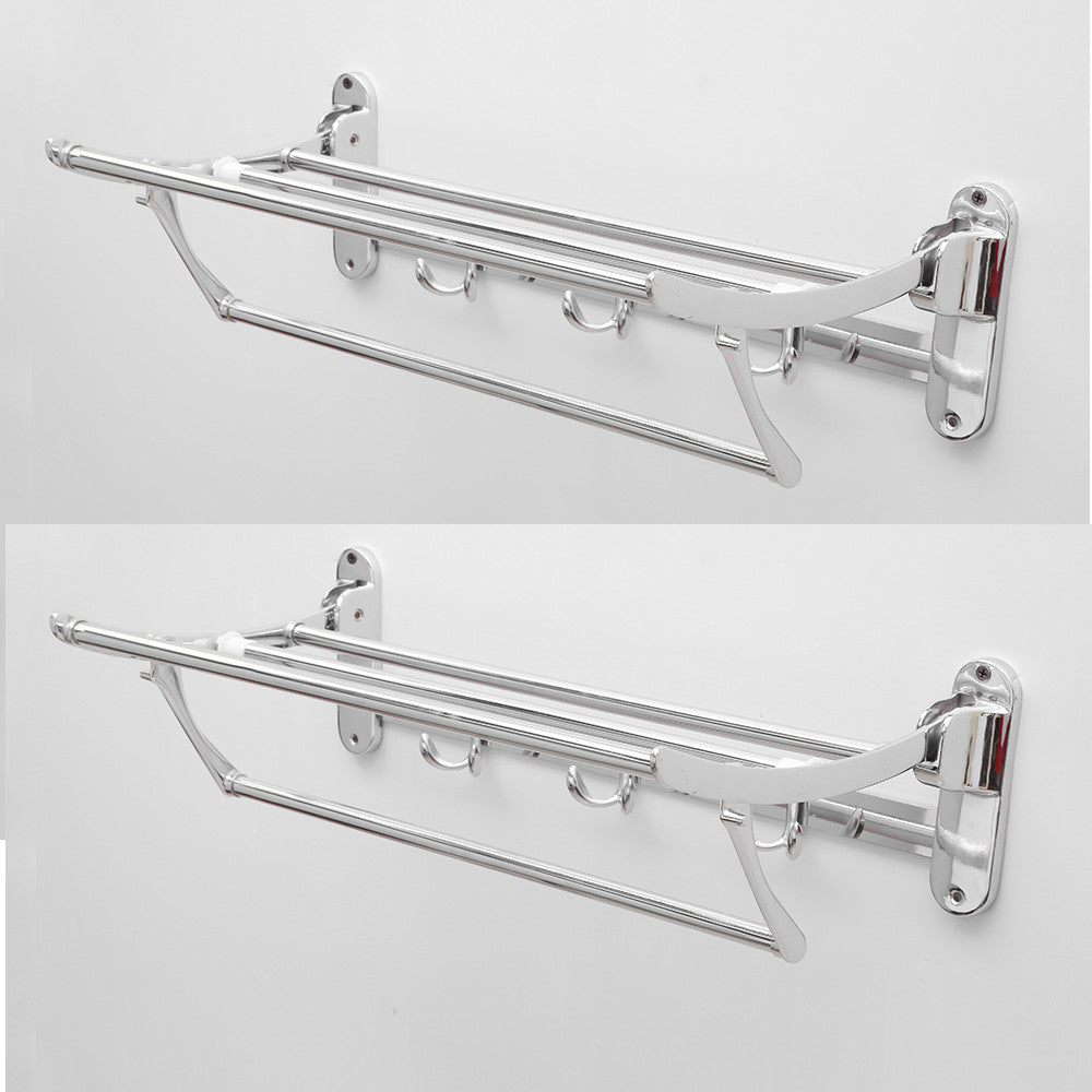 Folding Towel Rack Stainless steel | Towel Stand | Hanger (18 inch, Pack of 2)
