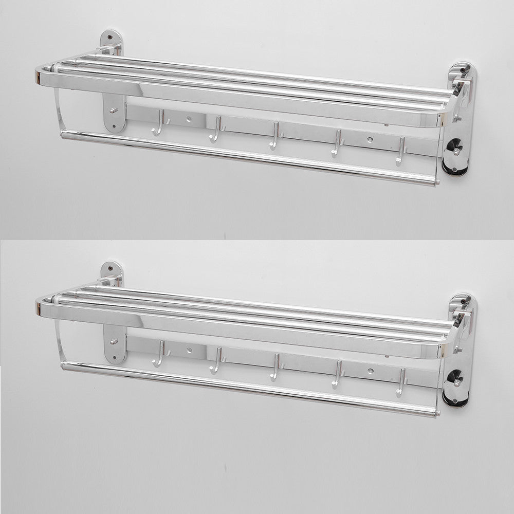Folding Towel Rack Stainless steel for bathroom (24 inch, Pack of 2)