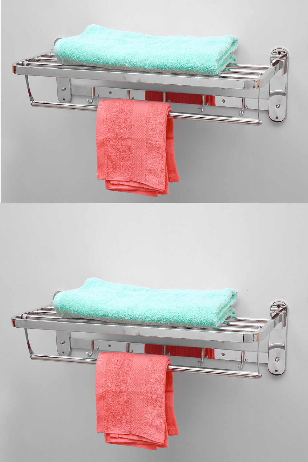 Folding Towel Rack Stainless steel for bathroom (24 inch, Pack of 2)