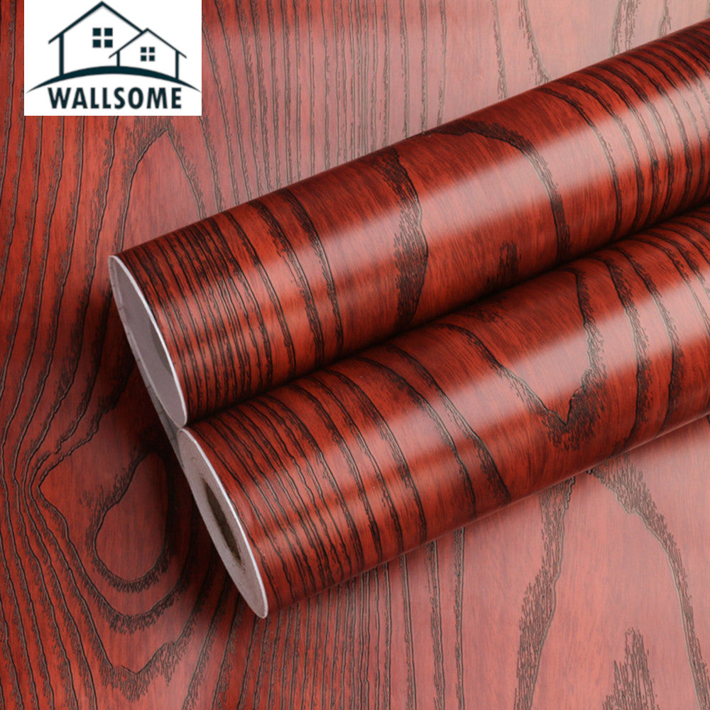 Wallsome TW-60 Teak Self Adhesive Wallpaper for Furniture | Kitchen Counter | Bedroom (60 x 200 cm)